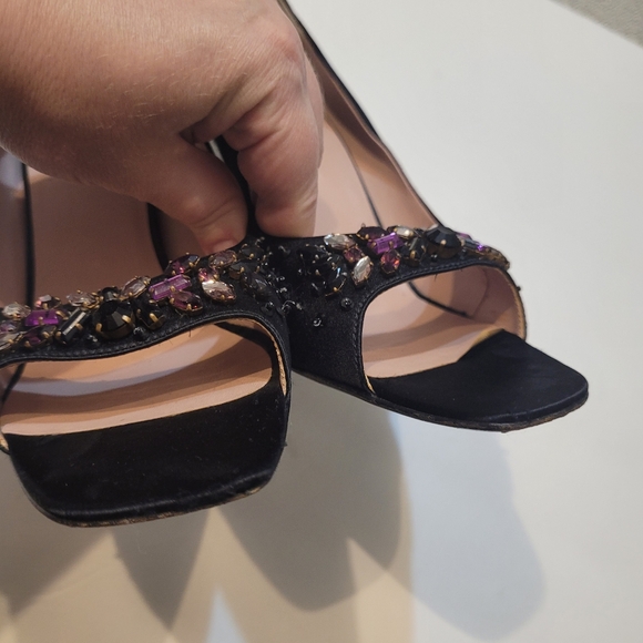 Prada black satin embellished pumps size 40 - Picture 7 of 16